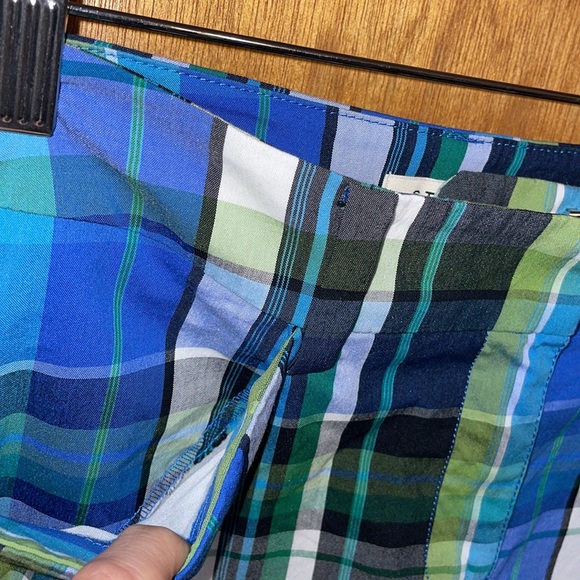 •JONES NEW YORK•BLUE/GREEN PLAID BERMUDA SPORTS STRETCH SHORTS SIZE 6 IN EUC - Picture 5 of 8